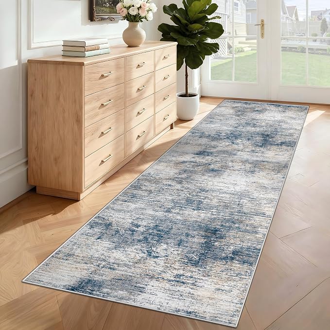 XLUEZ 2x8 Runner Rug for Hallway, Washable Modern Abstract Runner Rugs Neutral - Image 4
