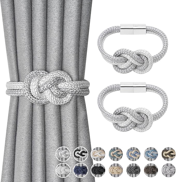 NICEEC 2 Pack Mini Magnetic Curtain Tiebacks Nordic Simple Style Drape Tie by NICEEC