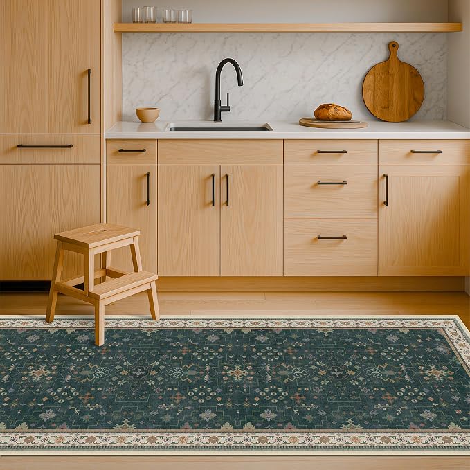 Hazo Haus Dark Green 2x6 Kitchen Rug - Image 7