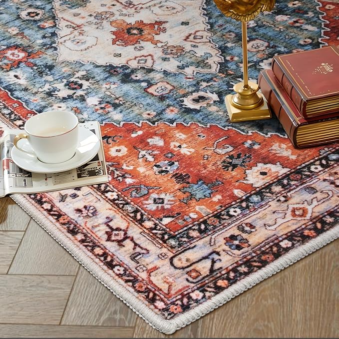 SERISSA 5x7 Boho Tribal Area Rug, Washable Large Rugs - Image 9