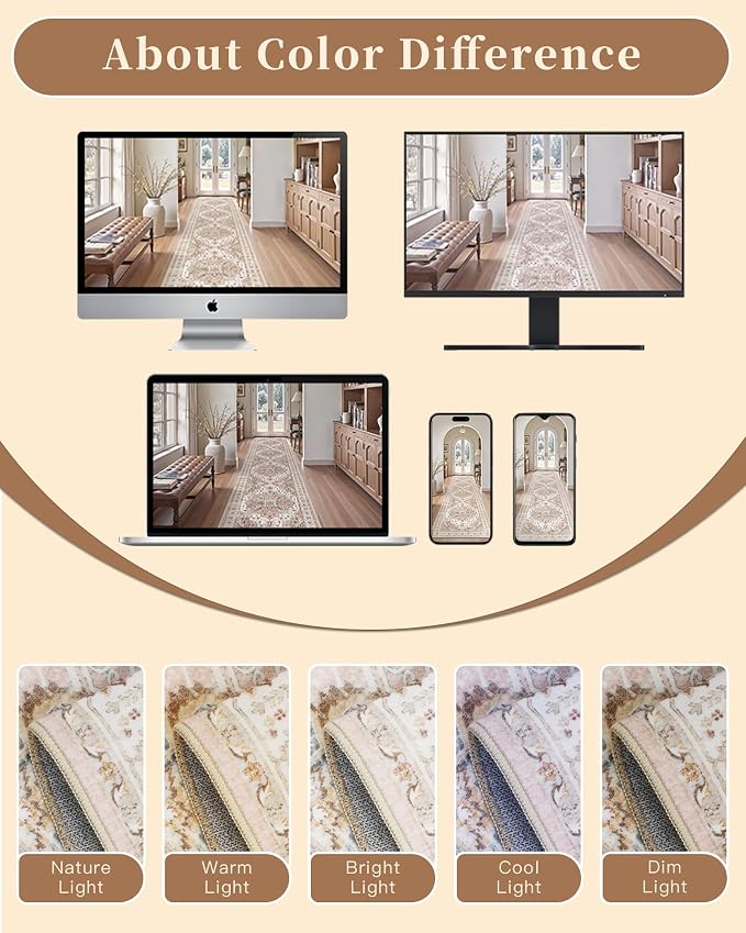 Madane Hallway Runner Rug 2x12, Extra Long Washable Runner Rugs - Image 12