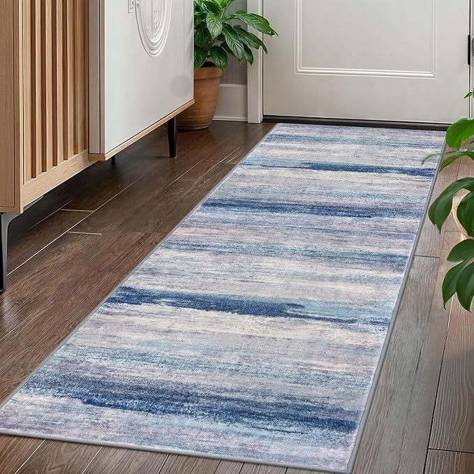 KOZYFLY Modern Abstract Washable Rug Runner 2x5 Hallway Rug Runner Non-Slip by KOZYFLY