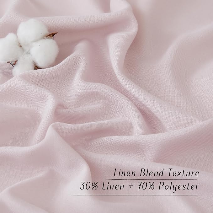 NICETOWN Blush Pink Short Linen Curtains - Image 4