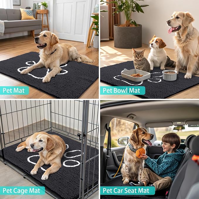 Smiry Dog Door Mat for Muddy Paws, Absorbent Dirt Trapper Non Slip Quick Dry - Image 8