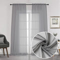 Chyhomenyc Charcoal Grey Sheer Curtains 108 Inch Length 2 Panels, Extra Long by Chyhomenyc