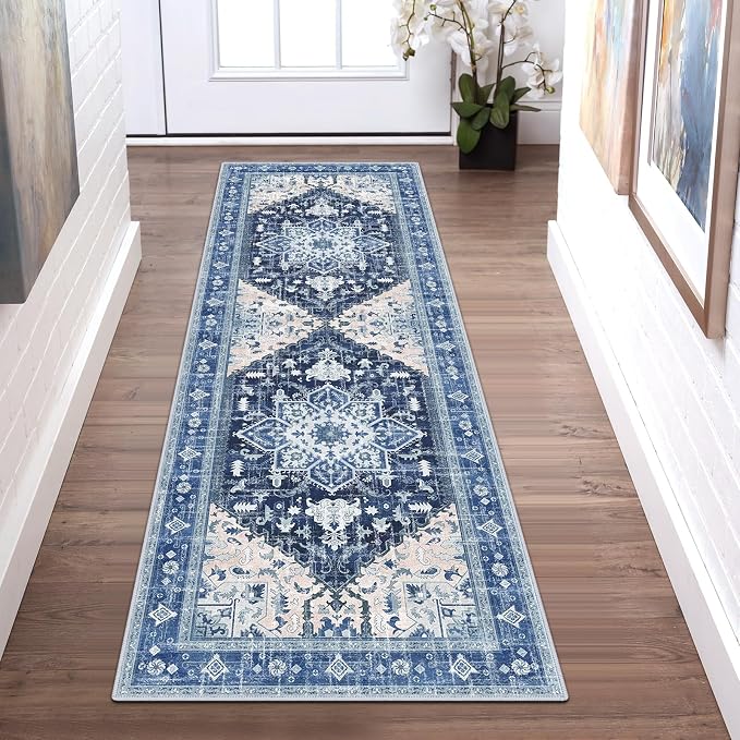 Yamaziot Washable Runner Rug, 2x6 Non-Slip Boho Vintage Hallway Rug Runner by Yamaziot