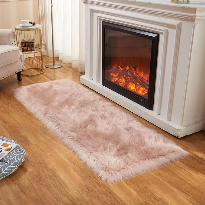 EasyJoy Ultra Soft Fluffy Rugs Faux Fur Rug Chair Cover Seat Pad Fuzzy Area Rug - Image 2