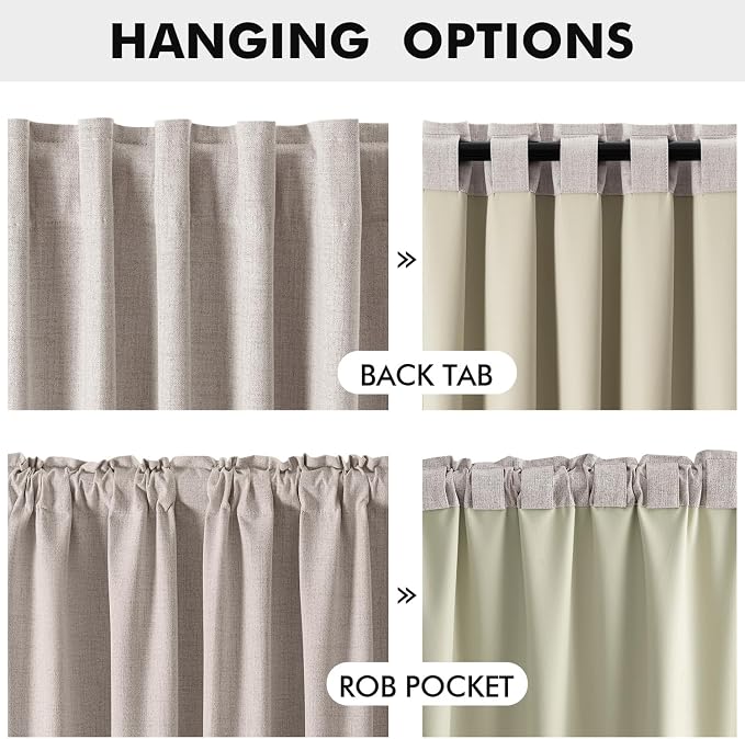 MIULEE 100% Blackout Linen Curtains - Image 5