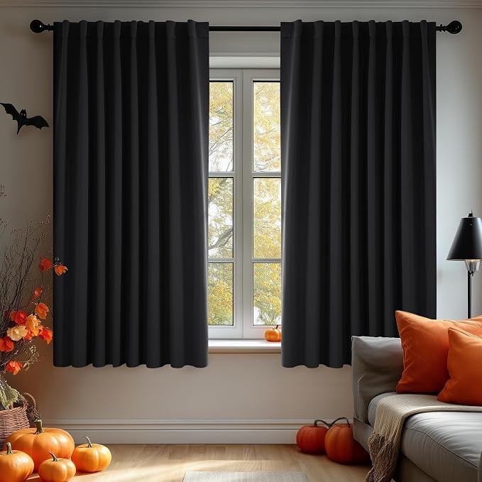 Deconovo Blackout Curtains, Thermal Insulated, W70 x L63 2 Panels, Back Tab by Deconovo