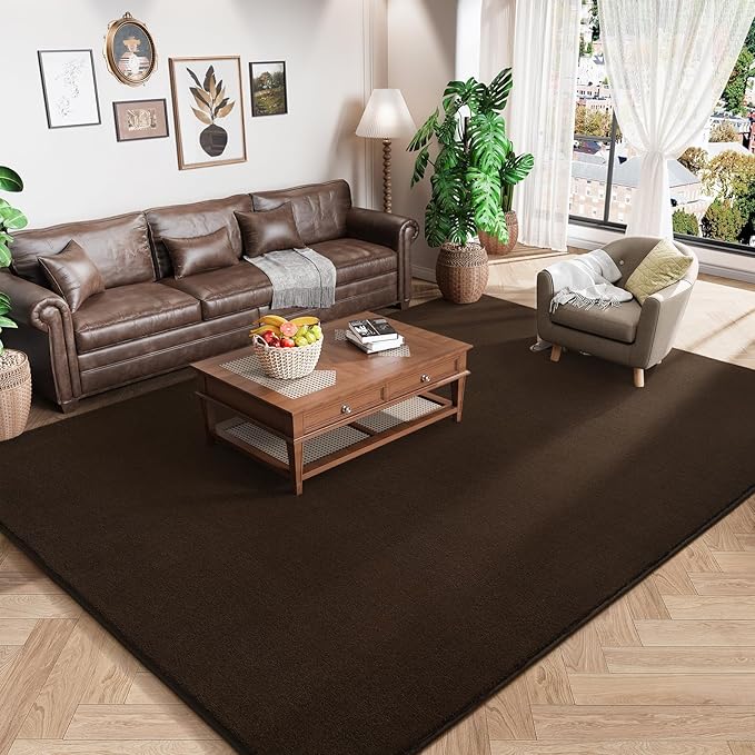 Amearea Large Modern Area Rugs for Bedroom Living Room, 6x9 Feet Brown by AmeareaDirect