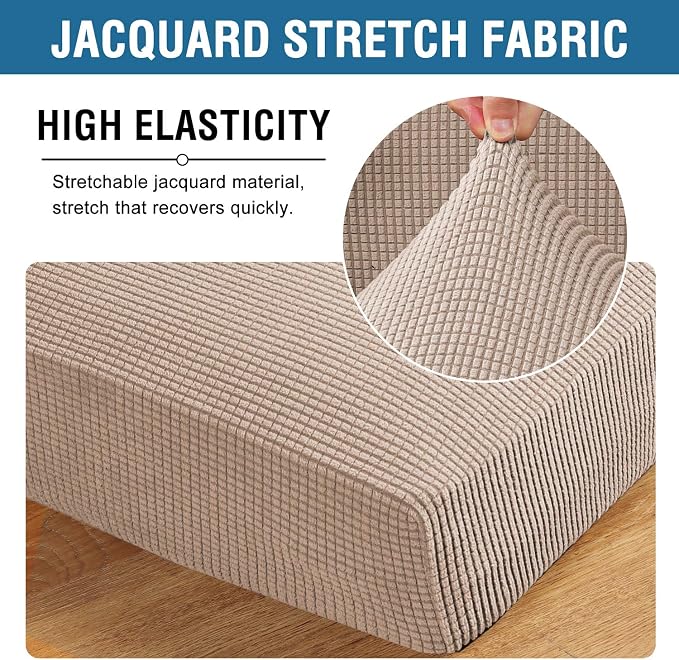 H.VERSAILTEX High Stretch Couch Cushion Covers, Chair Sofa Seat Slipcovers - Image 4