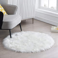 Round Fur Fluffy Area Rug for Bedroom, Cute Furry Nursery Carpet, Plush Shag by CIICOOLHomeDeco