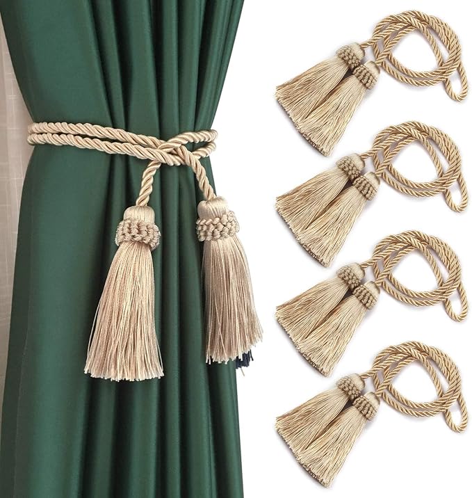 Fenghuangwu Curtain Tiebacks Handmade Decorative Curtain Holdbacks Rope by fenghuangwu