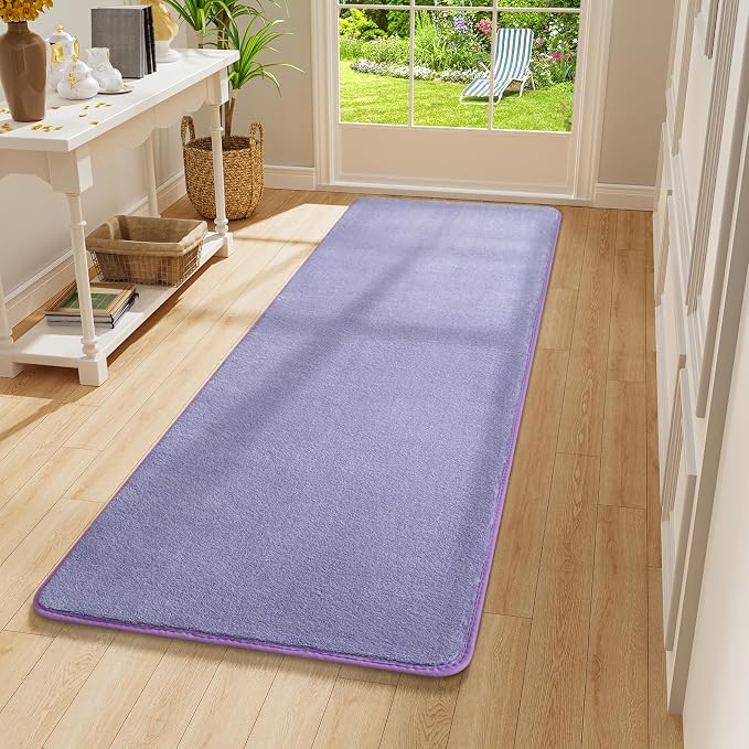 Amearea Modern Soft Hallway Runner Rug, 2x6 Purple Fluffy Bedroom Bedside Rugs - Image 8