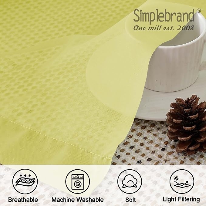 Simplebrand Lemon Sheer Curtains 72 Inches Long 2 Panels - Image 5