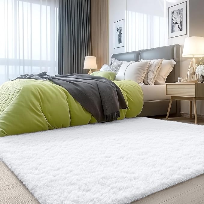 OLANLY 3x4 Machine Washable Accent Rug, Soft Fluffy Shaggy Area Rug - Image 9