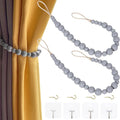 OCIOLI 2 Pack Wood Bead Curtain Tieback Boho Curtain Tiebacks Curtain Holdbacks by OCIOLI