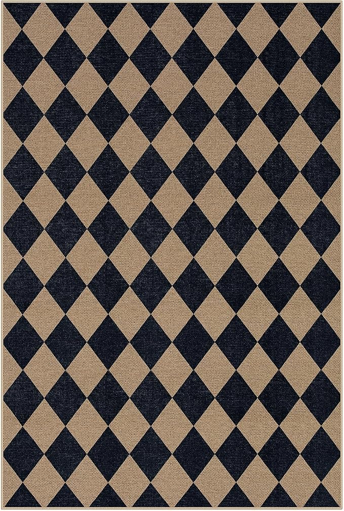 Lahome Colette Checkered Easy Jute Patio Rug, 6x9 Washable Indoor Outdoor Rug - Image 8
