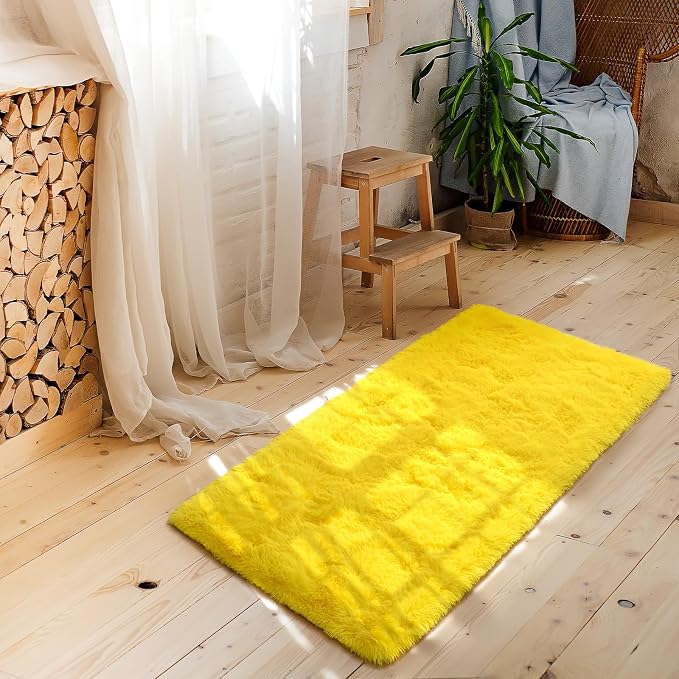 Amearea Shag Fluffy Small Rug, 2x4 Feet Throw Rugs - Image 4