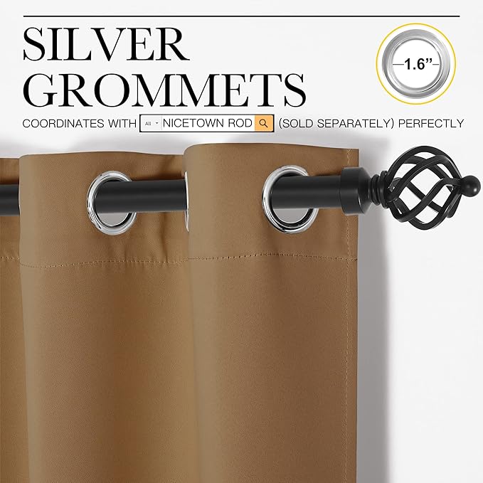 NICETOWN Sleek Blackout Curtains 40 inches Length - Image 3