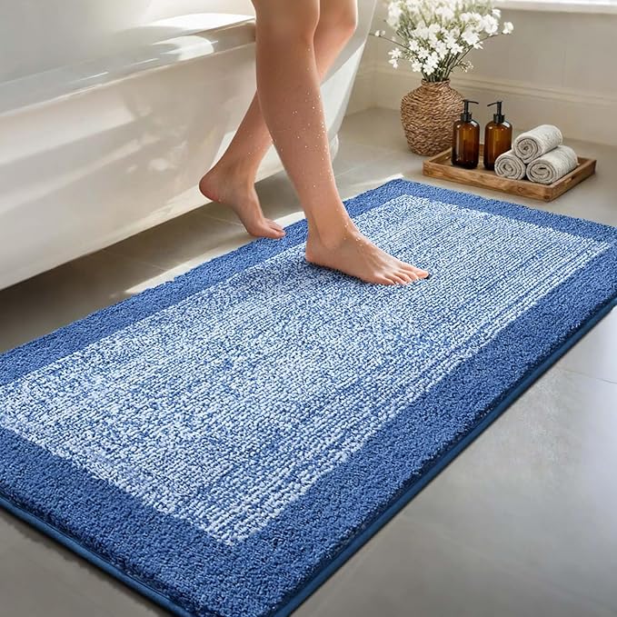 48x24 Long Bathroom Rugs Washable Non Slip, Soft Absorbent Quick Dry Mats by Unknown