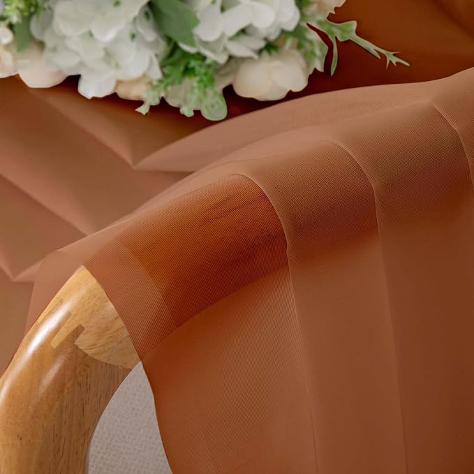OWENIE Sheer Orange Curtains, Sheer Curtains 78 inch Length 2 Panels Set - Image 4