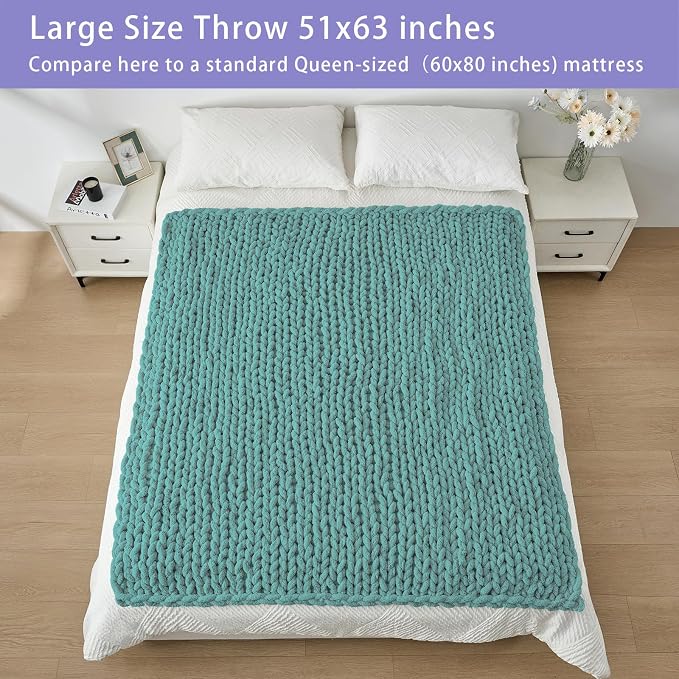 Bigacogo Chunky Knit Throw Blanket - Image 5