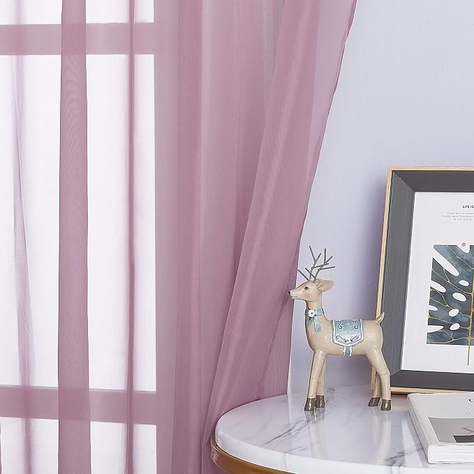 NICETOWN Bedroom Sheer Curtains 63 inch Length - Image 3