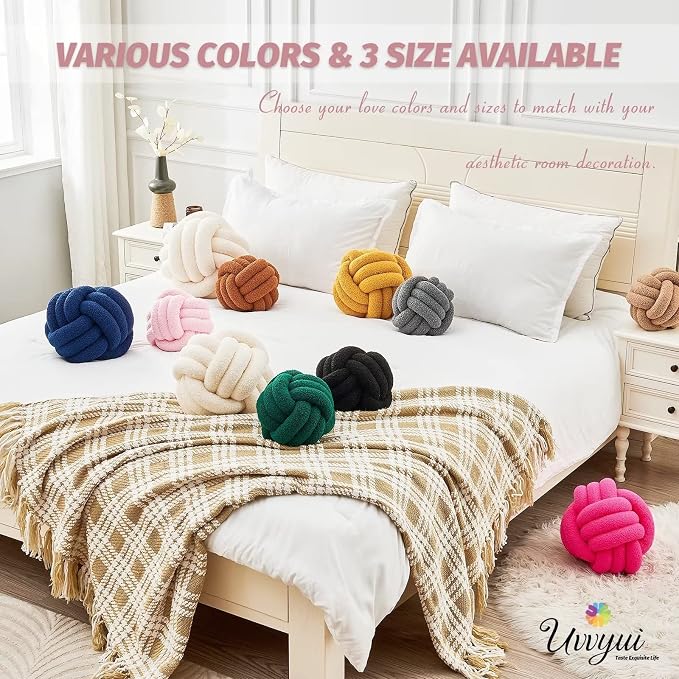 Uvvyui Knot Pillow Ball, Soft Home Decorative Pillows, Round Throw Pillow - Image 6
