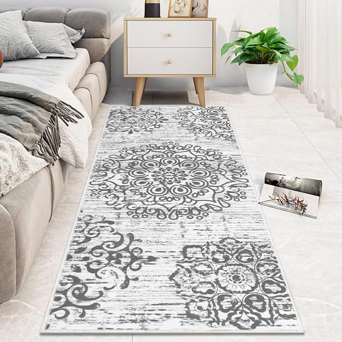 HEBE Hallway Runner Rug 2'x5' Washable Vintage Distressed Area Rugs Non Slip - Image 6