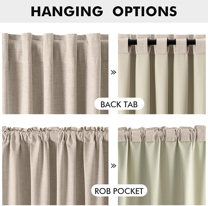 MIULEE 100% Blackout Linen Curtains - Image 5