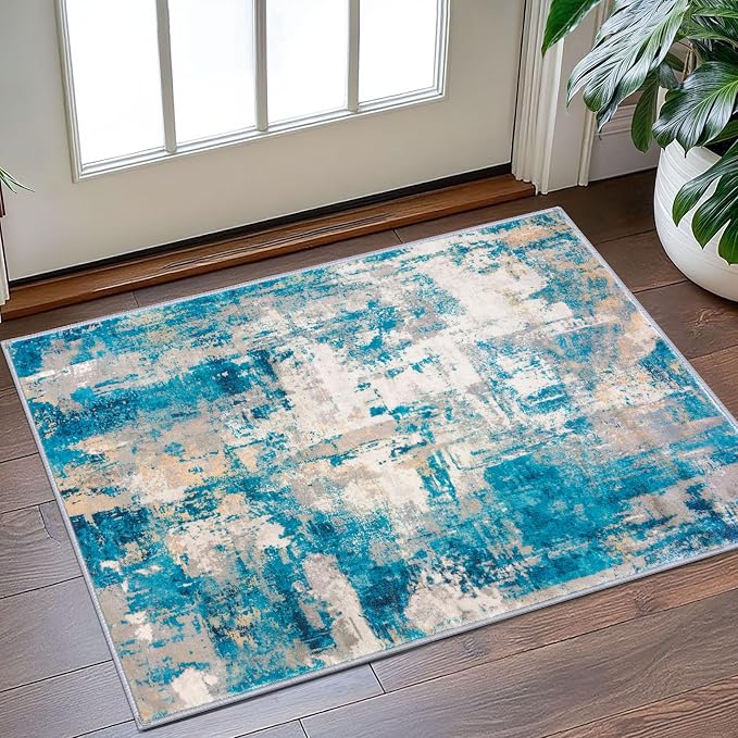 KOZYFLY Small Area Rug 2x3 Rug Entryway Rugs Indoor Non-Slip Modern Abstract - Image 8