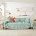 HANDONTIME Farmhouse Couch Cover Tassel Light Green Sofa Covers by HANDONTIME