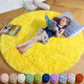 Amdrebio Yellow Round Circle Area Rug 4Ft by Amdrebio