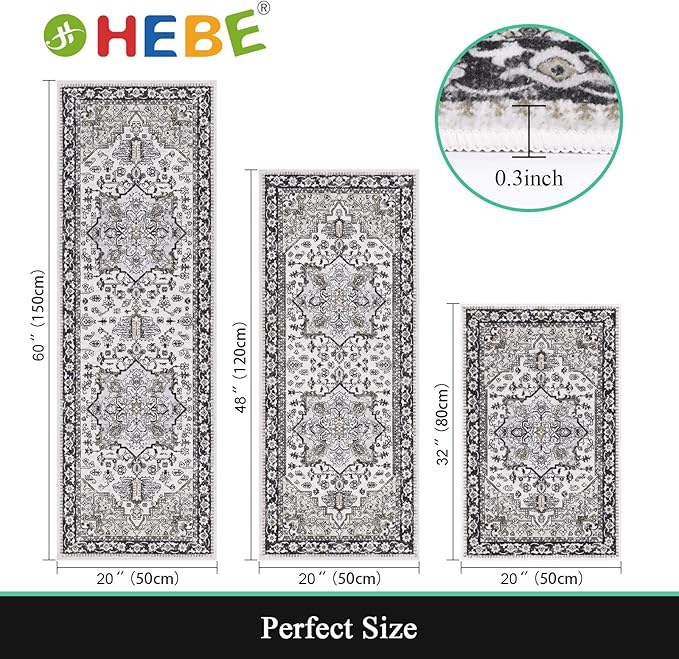 HEBE Boho Kitchen Rug Sets 3 Piece - Image 2