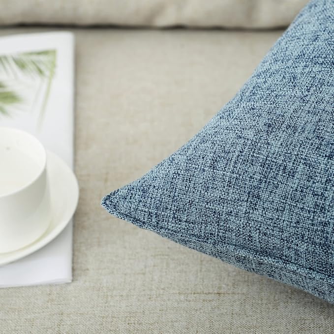 HPUK Linen Throw Pillow Covers Pack of 2, 18x18 Inch Accent Cushion Covers - Image 8