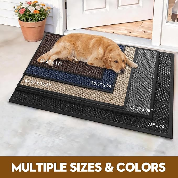Front Door Mat, Heavy Duty Waterproof Doormat 35.5"x24", Stain Fade Resistant - Image 8