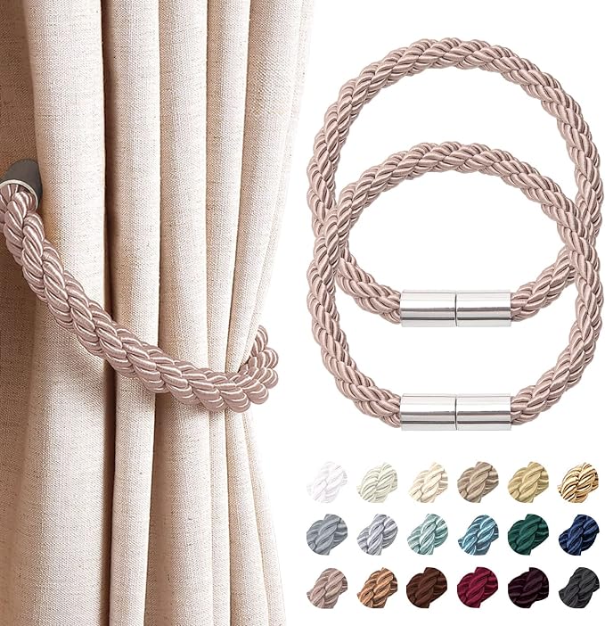 NICEEC 2 Pack Strong Magnetic Curtain Tiebacks Modern Simple Style Drape Tie by NICEEC