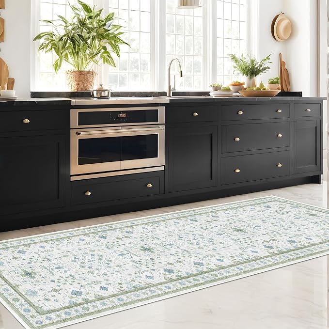 Washable Oushak 2x8 Bathroom Runner Rug - Image 3