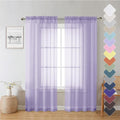 Lecloud 72 Inch Light Purple Sheer Curtains & Panels Set of 2, Airy & by Lecloud