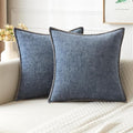 MIULEE Pack of 2 Couch Throw Pillow Covers 18x18 Inch Dark Grey Blue Farmhouse by MIULEE