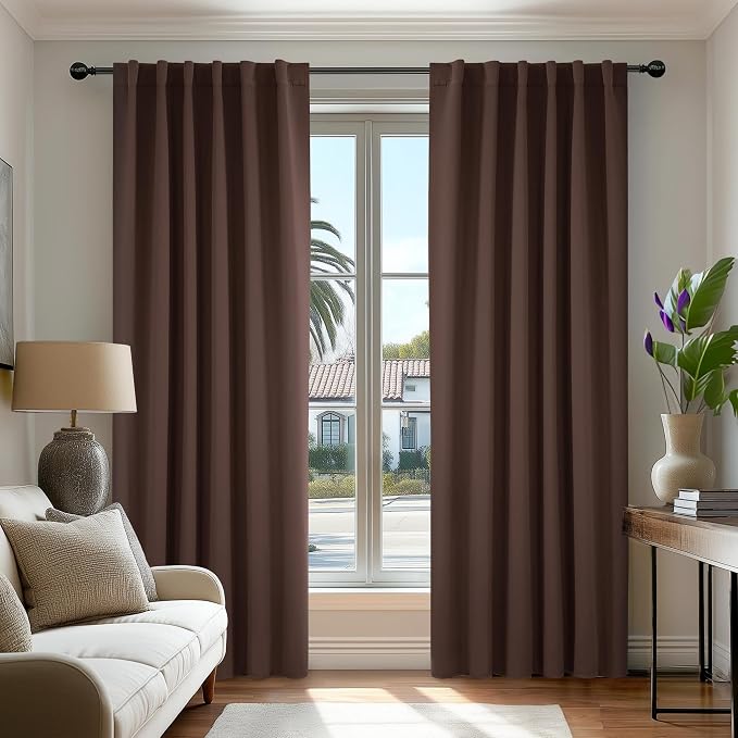 Deconovo Blackout Curtains, Thermal Insulated, W52 x L108 2 Panels, Back Tab by Deconovo