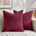 Fancy Homi 2 Packs Burgundy Big Decorative Throw Pillow Covers 24x24 Inch by Fancy+Homi