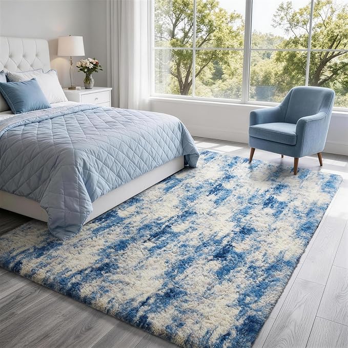 Ophanie Blue White and Grey Area Rugs - Image 5