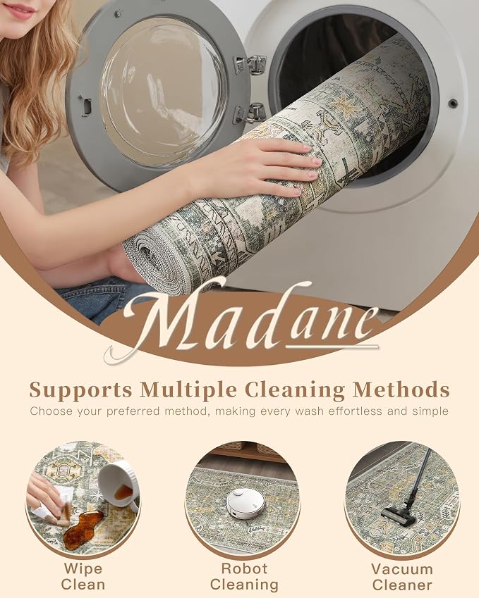 Madane Runner Rugs for Hallway 2x10 Long Washable Non-Slip Hallway Runner Rug - Image 8