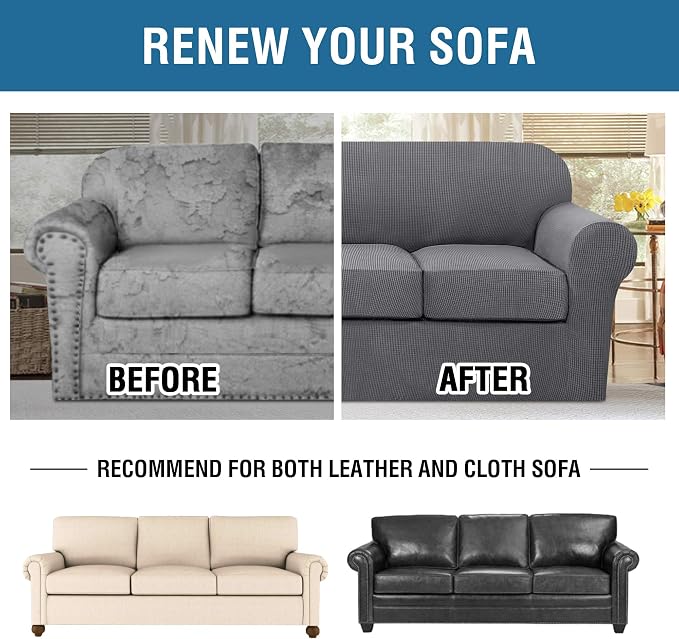 H.VERSAILTEX 4 Piece Stretch Sofa Covers - Image 8