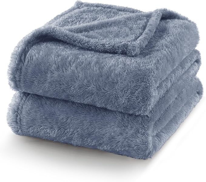 Exclusivo Mezcla Plush Fuzzy Fleece Bed Blanket Queen Size, Super Soft - Image 4