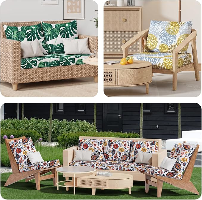 8Pcs Stretch Patio Cushion Covers, Outdoor Couch & Sofa Replacement Slipcovers - Image 7