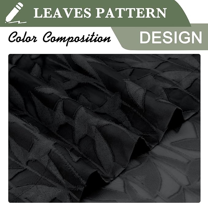 Lecloud Leia Black Sheer Curtains - Image 4