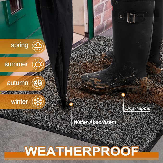 Mibao Front Door Mat, Dirt Trapper Welcome Mat - Image 3